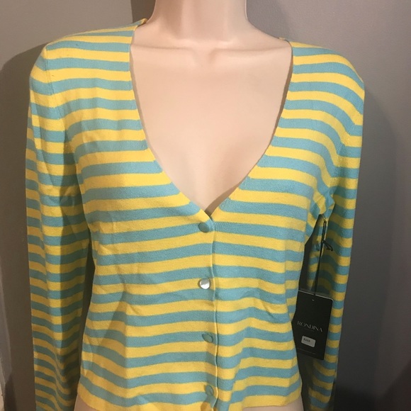 Rondina cardigan cropped striped sweater size m - Picture 7 of 7